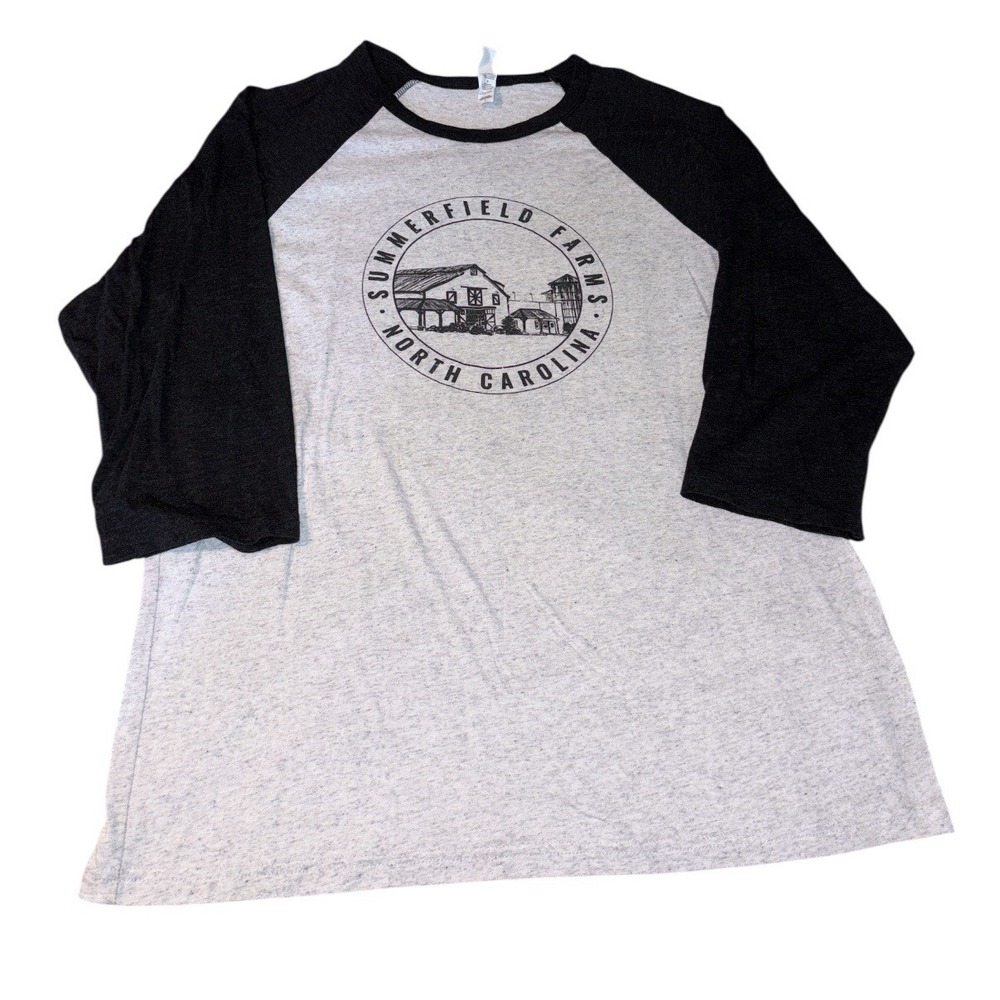 Summerfield Farms North Carolina Tee Women's Large Baseball T-Shirt 3/4 Sleeve